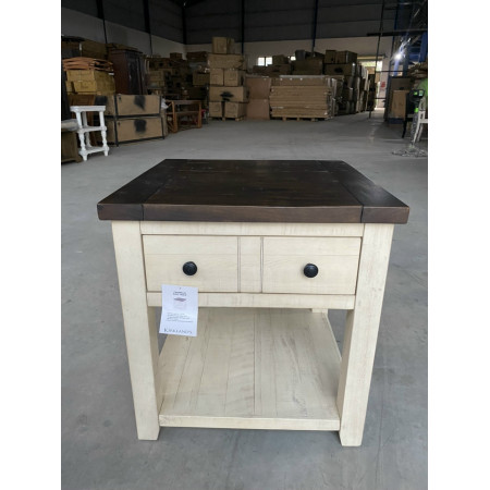 212496 Kirklands : Tủ 1 Ngăn Kéo Già Cổ + Màu Cream 